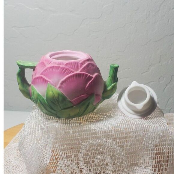 Avon Pink Peony Flower Teapot with a Blue Bird Lid ~Vintage~ - Picture 3 of 7